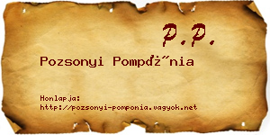 Pozsonyi Pompónia névjegykártya